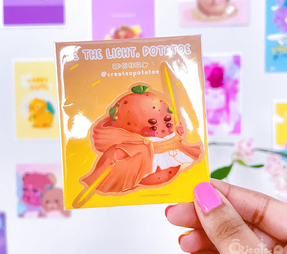 Be The Light, Potatoe Sticker | Kawaii Die-Cut Vinyl Decal