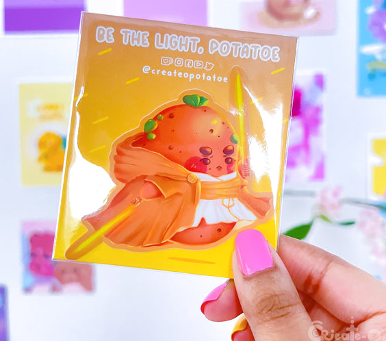 Be The Light, Potatoe Sticker | Kawaii Die-Cut Vinyl Decal