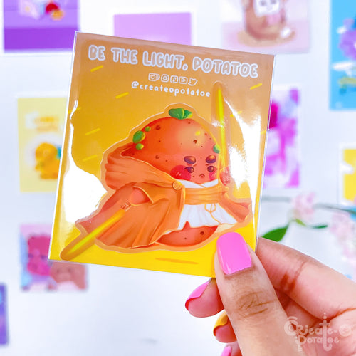 Be The Light, Potatoe Sticker | Kawaii Die-Cut Vinyl Decal by Create-O Potatoe®
