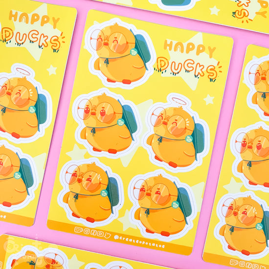 (seconds) (old design) HAPPY DUCKS  | sticker sheet