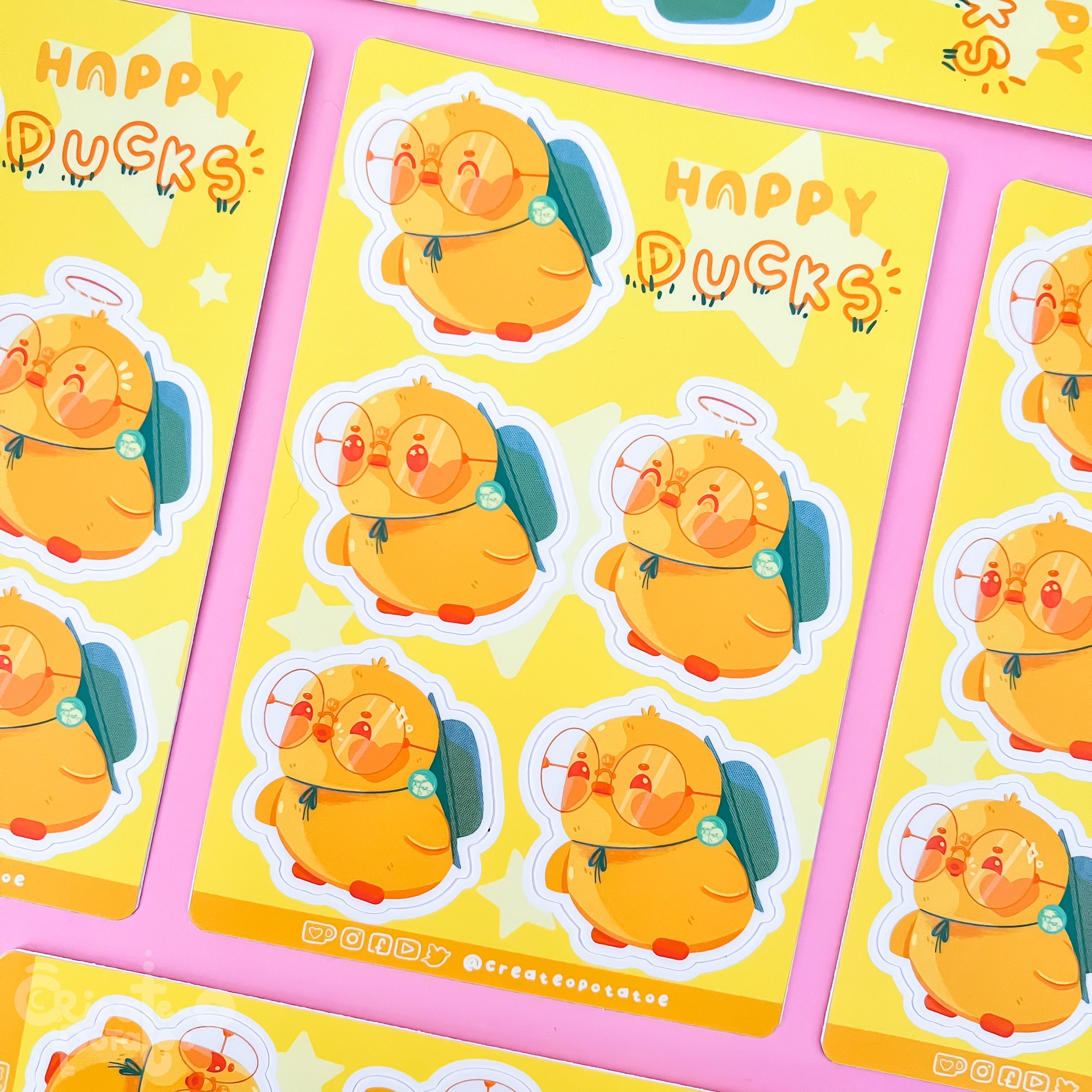 (seconds) (old design) HAPPY DUCKS  | sticker sheet