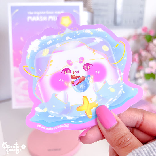 Mysterious Magic Marsh Mello & The Cup | Matte Sticker | Die-Cut Vinyl Decal