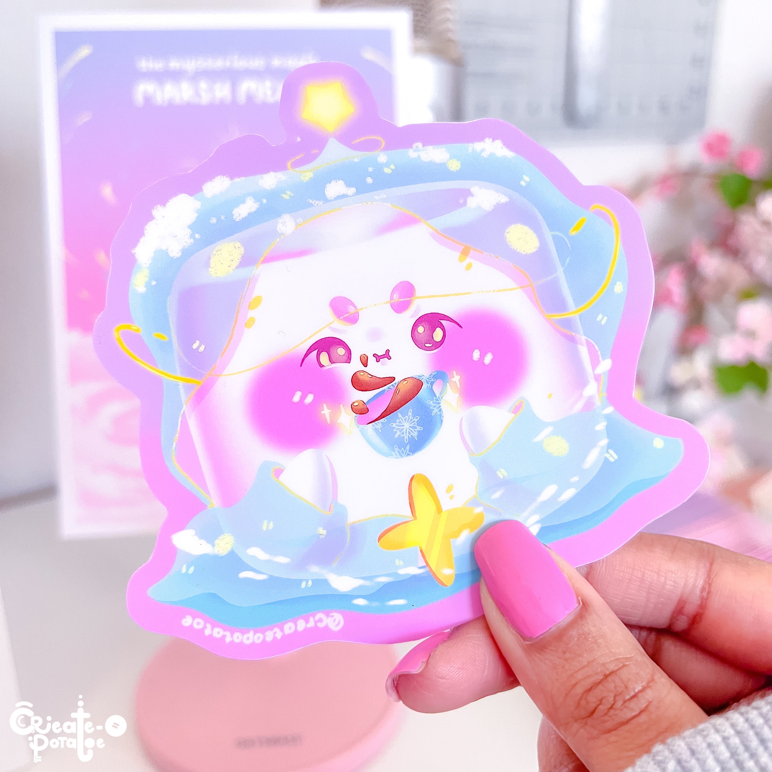 Mysterious Magic Marsh Mello & The Cup | Matte Sticker | Die-Cut Vinyl Decal