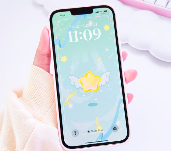 BlueGreen Magical Star Digital Theme | Kawaii Magic Girl iOS, iPadOS, & android theme