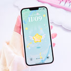 BlueGreen Magical Star Digital Theme | Kawaii Magic Girl iOS, iPadOS, & android theme by Create-O Potatoe®