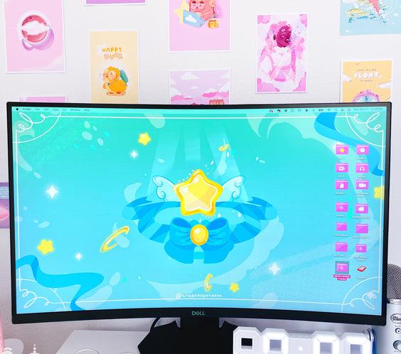 BlueGreen Magical Star Digital Theme | Kawaii Magic Girl iOS, iPadOS, & android theme