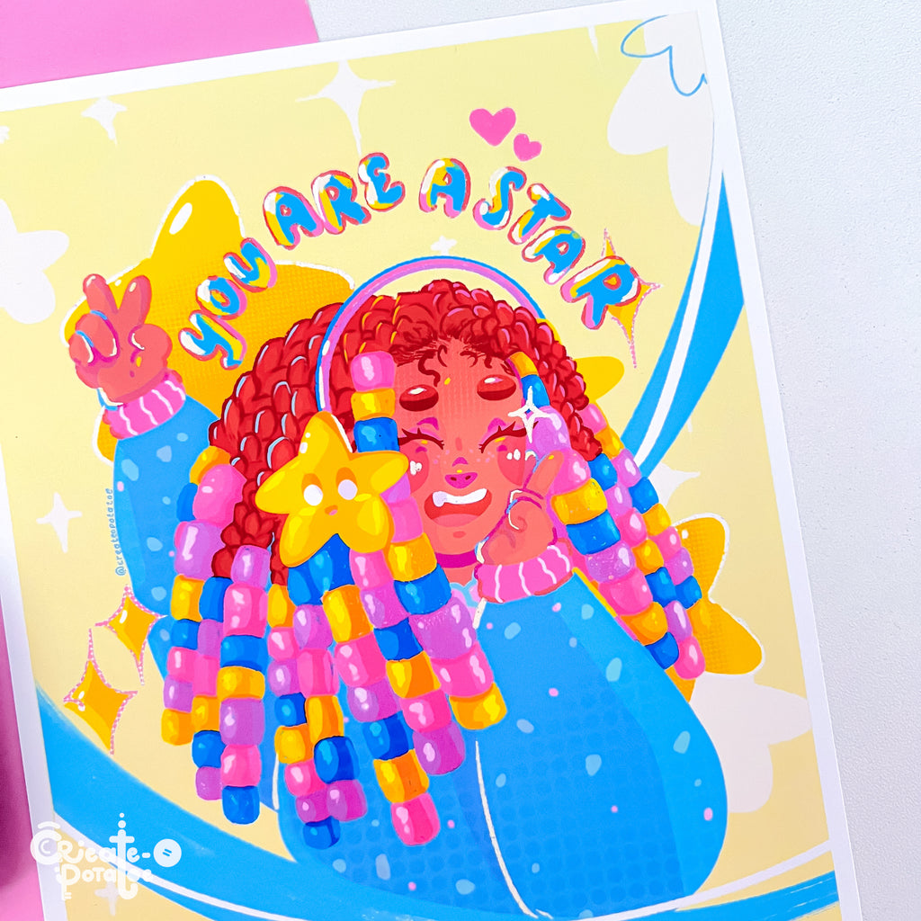 YOU ARE A STAR | art print by Create-O Potatoe®