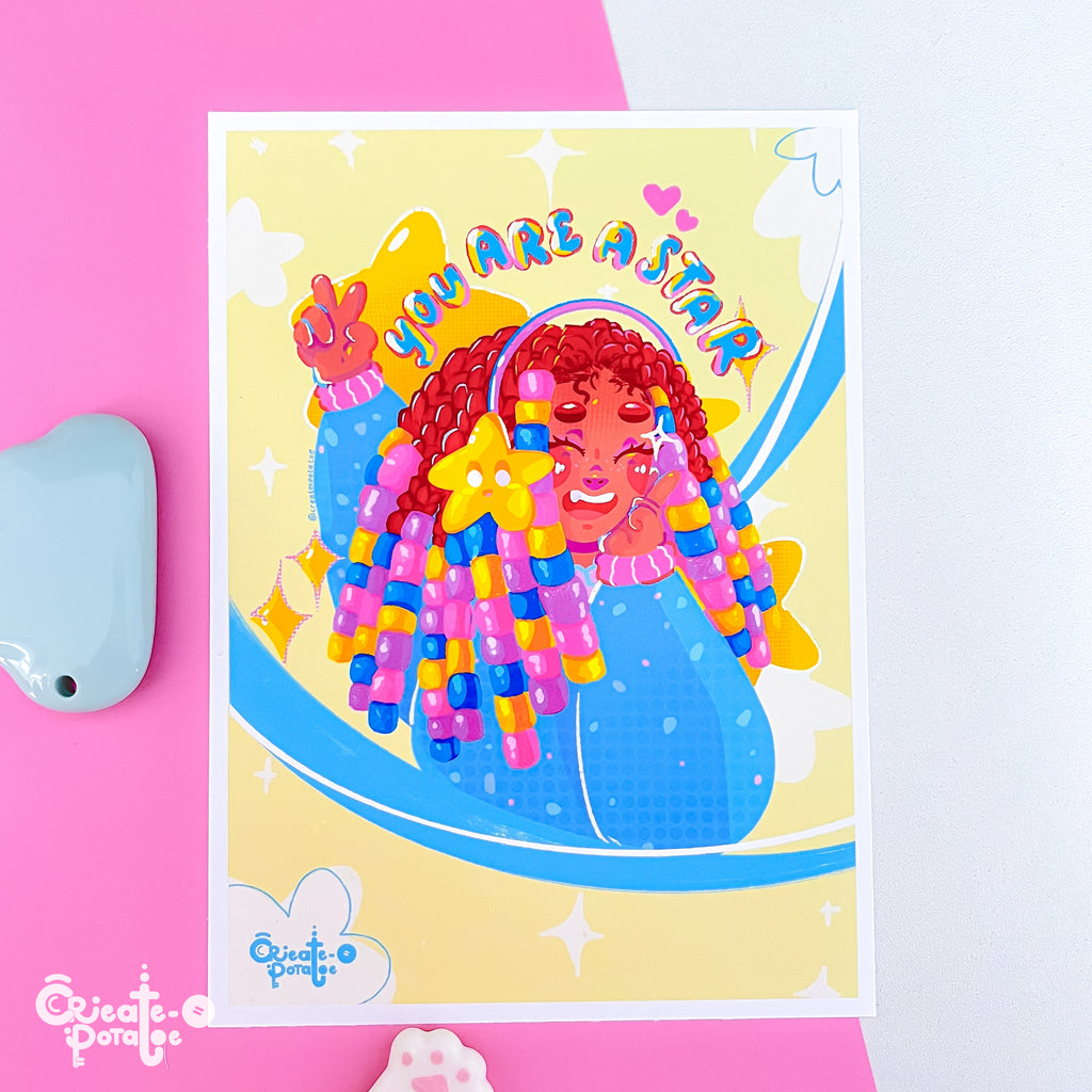 YOU ARE A STAR | art print by Create-O Potatoe®