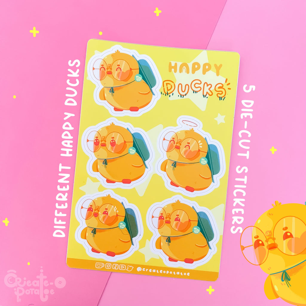 (seconds) (old design) HAPPY DUCKS | sticker sheet by Create-O Potatoe®