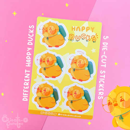 (seconds) (old design) HAPPY DUCKS  | sticker sheet