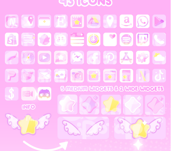 PINK MAGICAL STAR | iOS, iPadOS, & android theme