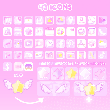 PINK MAGICAL STAR | iOS, iPadOS, & android theme